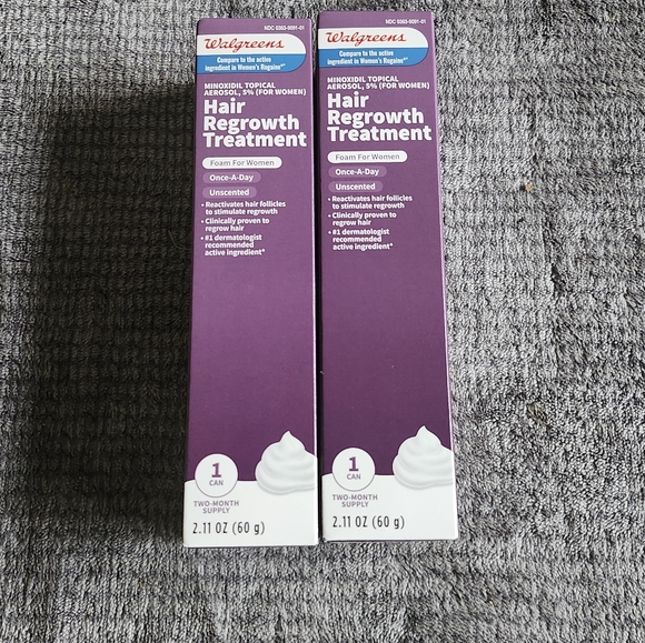 2) Walgreens Once a Day Hair Regrowth Treatment for Women-Unscented Exp 12-26.  - Picture 1 of 5